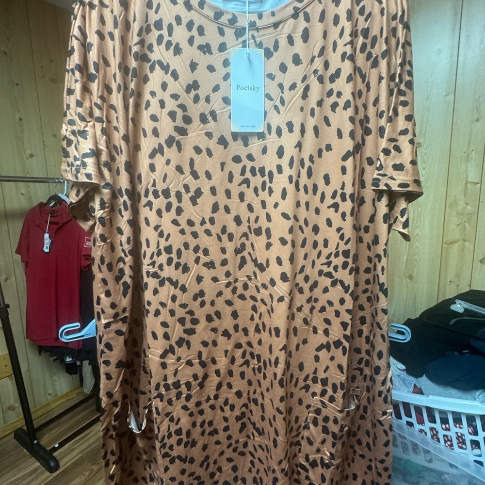 Brown Leopard-Print Women’s Dress